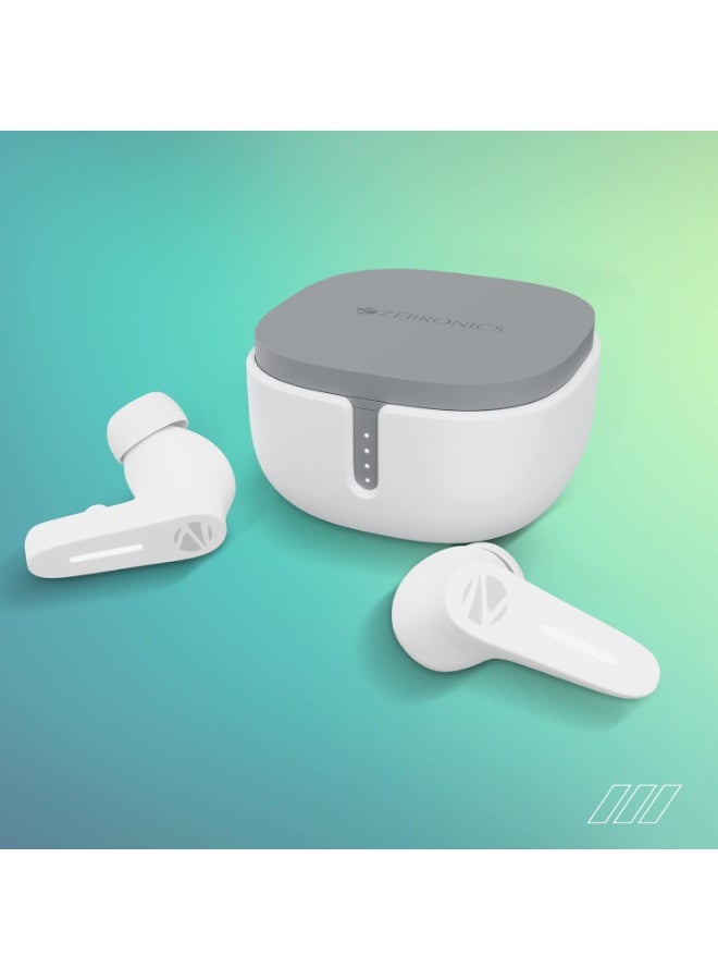 ZEBRONICS Sound Bomb 7 Bluetooth TWS in Ear Earbuds with 60H Playtime, ENC Mic, Rapid Charge, Upto 50ms Gaming Mode, Flash Connect, Voice Assistant, Smooth Touch Control, BT v5.2, Type C (White) - Image 2